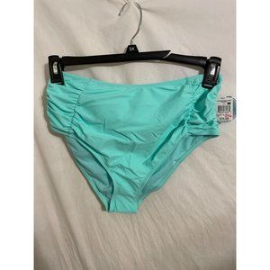 Women's High Waisted Bottom W/Shirring Island Soul Aqua L Large